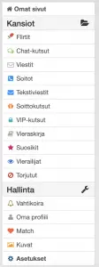 Profiilisivun linkit